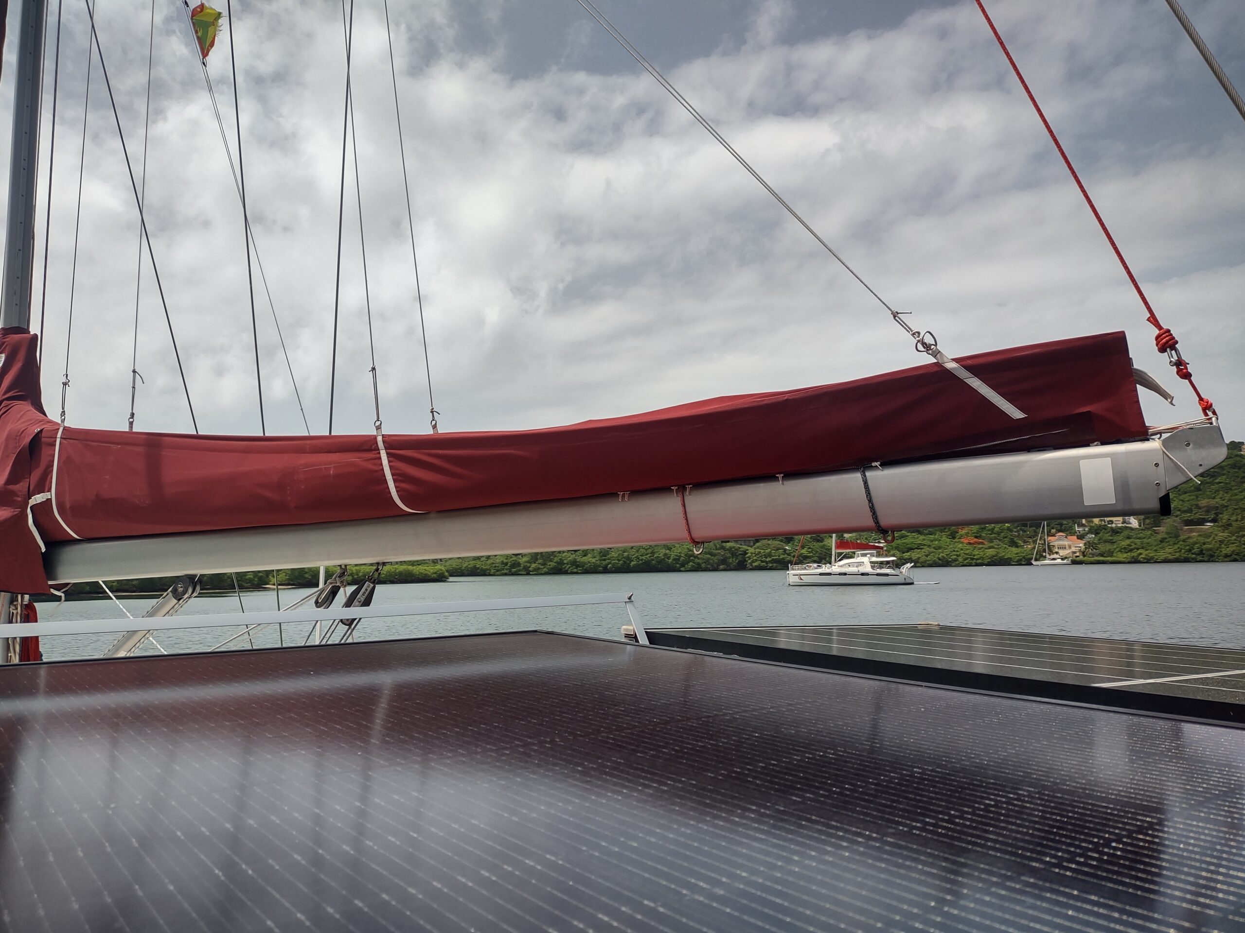 To increase solar potential, we move our boom to the side to reduce shadowing on the panels